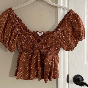 Polka Dot Orange Top by wanderlust